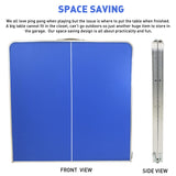 EasyGo Product Ping Pong Table Tennis Space Saving & Easy Storage Includes (2) Regulation Paddles (3) Balls and (1) Easy Clamp Net Table Size 5 Foot X 2.5 Foot Legs 24”-28” Tall - Blue 5ft EasyGo Product