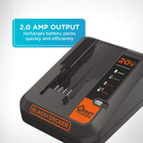 BLACK+DECKER 20V MAX Lithium Battery Charger, 2 Amp (BDCAC202B) Black & Decker