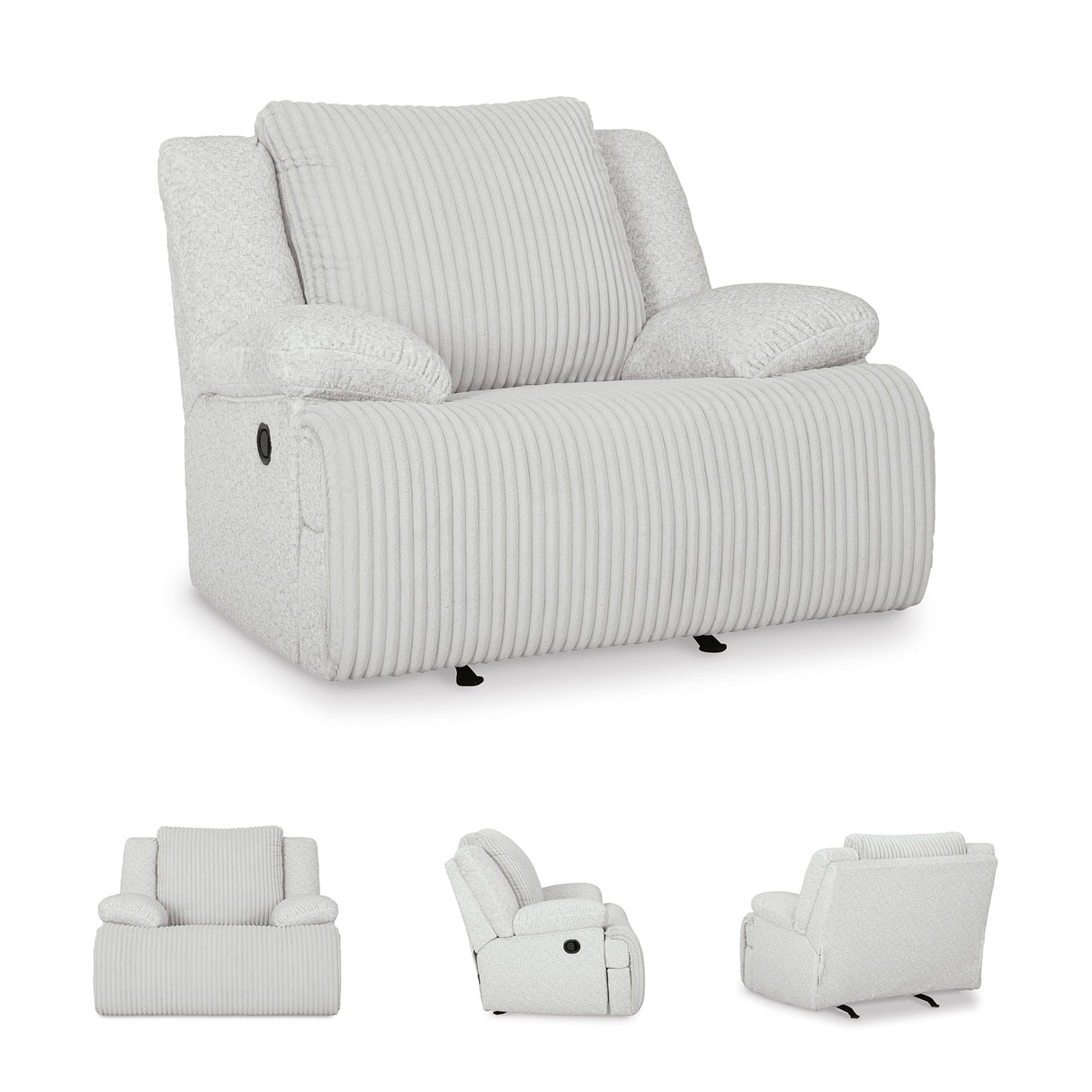 Signature Design by Ashley Top Tier Modern Indoor Upholstered Manual Rocker Recliner, White Signature Design by Ashley