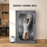 Upgraded Version Portable Sauna for Home Full Body Personal Sauna Steam Sauna Tent at Home Spa with 2.6L 1000W Steam Generator, 90 Minute Timer, Foldable Chair, Remote Control Included(Grey) Steupoek