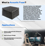 Arrowzoom New 12 Pieces 10x10x2inch Soundproofing Insulation Pyramid Acoustic Wall Foam Padding Studio Foam Tiles AZ1034 Pearl White Arrowzoom