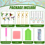Tradder 6 Pcs Diamond Art Painting Rhinestone Hummingbird Wind Chimes Birds Art Kits for Adults Diamond Summer Decor Suncatchers Double Sided 5d DIY with Crystal Pendant for Home Window Decor Garden Tradder