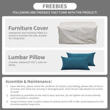 Rattaner Outdoor Furniture Loveseat Sofa Patio Furniture Small Sofa 2 Seater Couch with Anti-Slip Cushions Lumbar Pillow and Waterproof Cover, Peacock Blue Rattaner