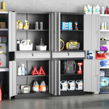 Yizosh Metal Garage Storage Cabinet with Locking Doors and Adjustable Shelves, Tool Storage Cabinet with 1 Drawer - 71" Steel Locking Cabinet for Garage, Warehouse (Gray Black) Yizosh