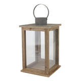 Stonebriar SB-5174B Rustic 12.5" Wooden Candle Lantern, Large, Brown Stonebriar