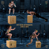 Yes4All 3 in 1 Wooden Plyo Box, Plyometric Box for Home Gym and Outdoor Workouts - 24x20x16" Yes4All