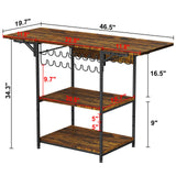 EasyCom 19.7"x46.5" Heat Press Table with 18 Vinyl Roll Holders, Adjustable Height 3 Tier Heat Transfer Machine Stand with Wheels, Foldable Crafting Table for DIY Sublimation Transfer Machine EasyCom