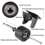 W B D WEIBIDA Plate Swivel Caster Wheels 3-inch Heavy Duty of 4400lbs, Low Gravity Center Design Black Caster Wheels with Brake, Durable & Quiet & Sturdy Nylon Wheels for Industrial, Set of 4 W B D WEIBIDA
