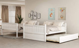 Harper & Bright Designs Full Bunk Bed with Trundle - Sturdy Solid Wood, Safety Guard Rails, and Versatile Design in White Harper & Bright Designs