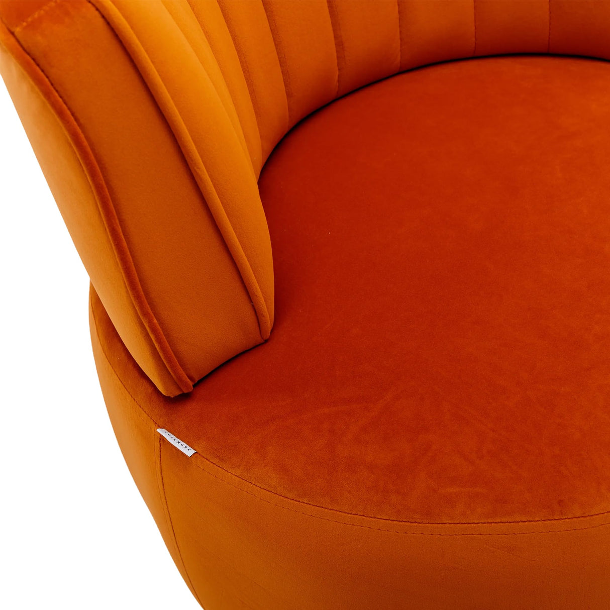 SLEERWAY 360° Swivel Barrel Chair Set of 2, Modern Velvet Round Accent Chair, Comfy Upholstered Small Armchair with Gold Metal Base for Living Room Bedroom Nursery Office Sillas para Sala, Orange SLEERWAY