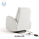Storkcraft Santa Monica Power Recliner Swivel Glider (Ivory Basketweave) – Effortless Electronic Power Recline, USB-A & USB-C Charger Storkcraft