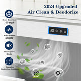 TOLEAD Tilt Out Trash Can Cabinet, 10 Gallon Kitchen Trash Cabinet Hidden Trash Can with Deodorizing & Negative Ion Pet Proof for Kitchen,Dining Room, Living Room,Double White TOLEAD