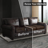 Leather Look Couch Cushion Covers Sofa Seat Slipcovers Sets Couches Furniture Protector for Sectional Armchair Loveseat Pets Kids Stretch Spandex Fabric, Machine Washable (3 Cushion Sofa, Brown) ANARACHON