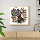 JXDXDJ American Flag Diamond Art Kits for Adults,Animal 5D Diamond Painting Kits for Beginners,DIY Full Drill Deer Diamond Dots with Gem Art for Adults Pictures Crafts,Home Wall Decor 13.8 X 13.8 in JXDXDJ