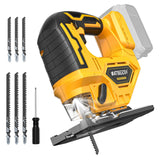 Cordless Jig Saw for Dewalt 20v Max Battery, Brushless Jigsaw Cut Off Tool, Variable Speed 2900RPM, 45° Beveled Cuts, 3 Orbital Action, with Jigsaw Blades for Straight/Curve/Circle Cutting(Tool Only) NATBEESY