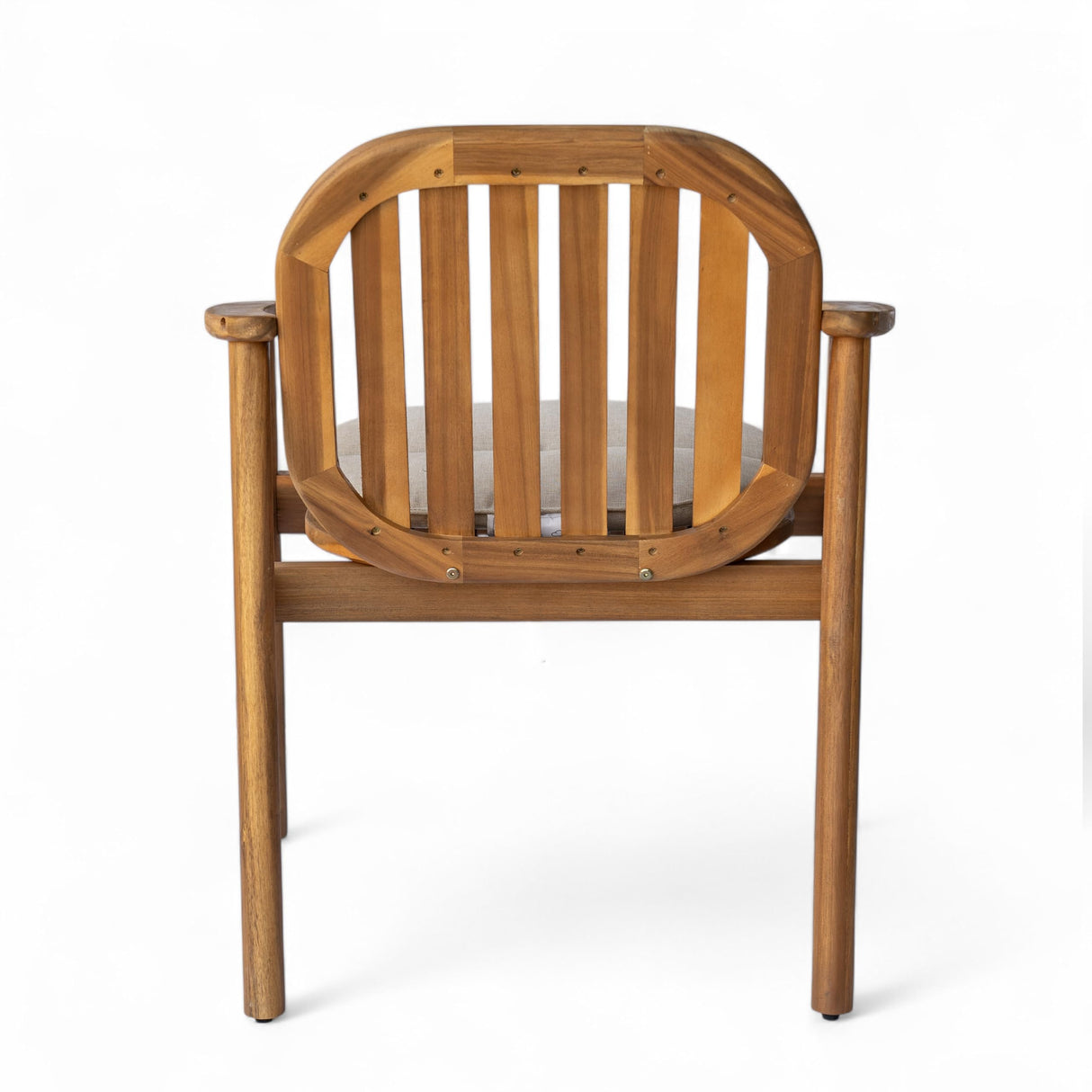 Christopher Knight Home Meja Acacia Wood Outdoor Dining Set for 6, Wooden 7 Piece Patio Dining Table Set, Wooden Outdoor Dining Armchair and Table Set with Cushion, Patio Furniture Set, Teak+Beige Christopher Knight Home