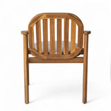 Christopher Knight Home Meja Acacia Wood Outdoor Dining Set for 6, Wooden 7 Piece Patio Dining Table Set, Wooden Outdoor Dining Armchair and Table Set with Cushion, Patio Furniture Set, Teak+Beige Christopher Knight Home