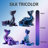 Geeetech Silk PLA Tri Color Filament 1.75mm 3D Printer Filament,Coextrusion Blue Purple Black Tri-Colors Metal-Like Shiny Silk PLA Filament,1kg (2.2lbs) 1 Spool,Dimensional Accuracy +/- 0.03 mm Geeetech