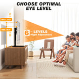 5Rcom Universal Swivel TV Stand for 27-60 inch Curved/Flat Screen TVs, Table Top TV Base Replacement Holds up to 88 lbs, Height Adjustable TV Stand Mount with Tempered Glass Base, MAX VESA 400x400mm 5Rcom