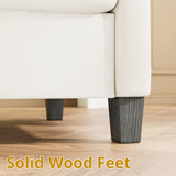 LIKIMIO Sofa Couches for Living Room, with Adjustable armrests, Extra Deep Seats 3 Seater Sofa, Modern Couches for Living Room/Apartment, Easy Assembly, Beige Chenille (92 Inch) LIKIMIO