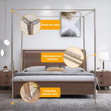 Stainless Steel Canopy Bed Frame by SEAYNFESH – Full Size Metal Frame with Sturdy Four Corners Design for Stylish Bedroom Decor SEAYNFESH