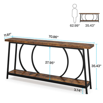 Tribesigns 70.9 Inch Console Table with Storage Extra Long Narrow Console Table Couch Console Table Behind Sofa Entryway Table Home Furniture TV Stand Hallway Table for Entryway Living Room - WoodArtSupply