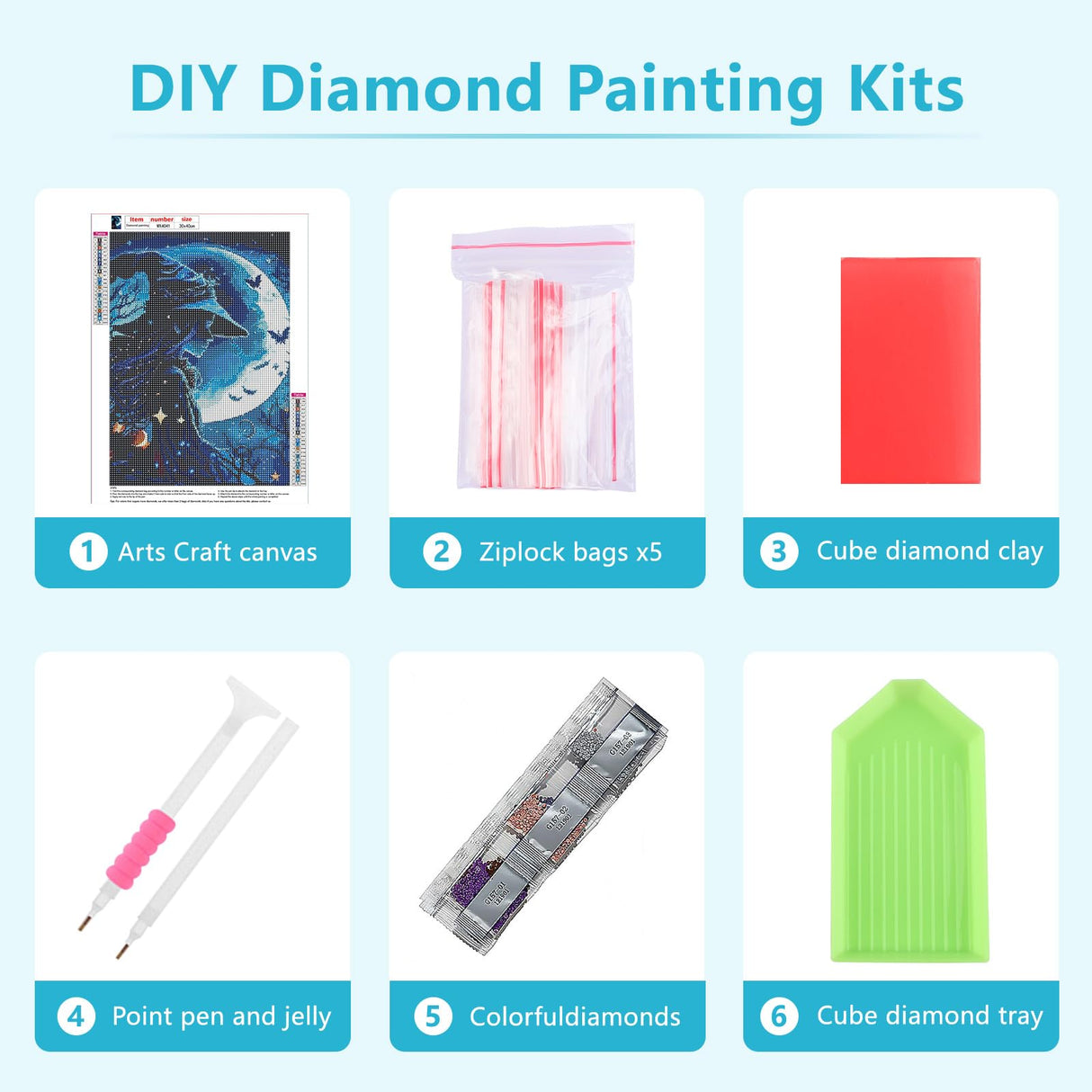 SENQAO Halloween Diamond Painting Kits for Adults, Moon Witch Pumpkin Diamond Art Kits Full Drill Bats Star Diamond Dots Paint with Diamonds Gem Arts and Crafts Home Wall Decor 12x16inch SENQAO