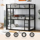 AnoYishev Triple Bunk Bed for Kids,Twin Over Twin Over Twin Metal Bunkbeds with Ladder for Kids Teens Bedroom, No Box Spring Needed, Easy Assembly (Black) AnoYishev