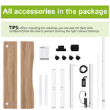 farexon Electric Standing Desk Adjustable Height, 48x24 Inches Stand Up Desk with Charging Station, Lockable Casters,27''-46'' Lifting Range Home Office Computer Desk（Oak Grey） farexon