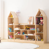 ChubanCraft 3-Tier 7-Compartment Wooden Storage Cabinet for Kids - Natural Finish Classroom Organizer ChubanCraft