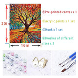 Tree of Life Paint by Numbers Kit for Adults Beginner Fall Tree Adult Paint by Number Kits On Canvas Adults' Paint-by-Number Kits DIY Oil Painting Kits for Gifts Home Wall Decor 16x20 Inch Lovepefe