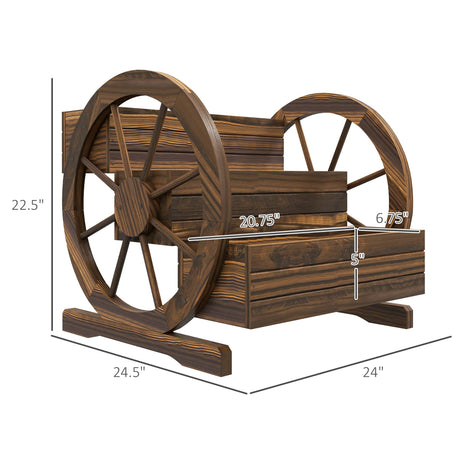 Outsunny 3-Tier Raised Garden Bed, Wooden Wagon Planter Boxes with Drainage Holes, for Vegetables Flowers Herbs, 25" x 24" x 23" Outsunny