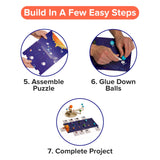 Nine Planets DIY Solar System Model for Kids - Complete Solar System Kit for Kids 8+ Years Old - Includes Wood Model & Puzzle with Fact Cards - Science Kits for 8-12 Years Old Little Jupiter