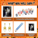 Reivworl Halloween Paint by Numbers Kit for Adults, Ghost Paint by Numbers, Adult Paint by Number Kits for Gifts and Home Wall Decor 16x20 Inch Reivworl