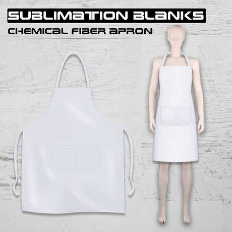 MR.R Sublimation Blanks White Aprons,Sublimation Bib Aprons,Unisex White Apron for Heat Transfer Printing,Kitchen Crafting BBQ,25x30 inch (4) MR.R