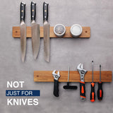 Gourmetop Magnetic Knife Holder for Wall, Knife Magnetic Strip No Drilling 16.5″, Kitchen Magnetic Knife Holder for Refrigerator, Wood Magnetic Knife Rack/Bar for Fridge Gourmetop
