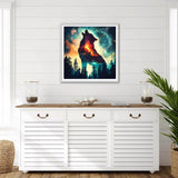 DPHERO DIY Wolf Diamond Painting Kits for Beginners Adults,5D Starry Sky Diamond Art Kits,Round Full Drill Forest Diamond Painting Art,DIY Painting by Numbers Diamond Art Painting 12x12 inch DPHERO