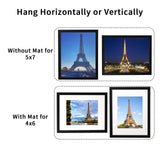 BAIJIALI 5x7 Picture Frame Distressed Farmhouse Wood Pattern Set of 4 with Tempered Glass,Display 4x6 with Mat or 5x7 Without Mat,Multicolour BAIJIALI