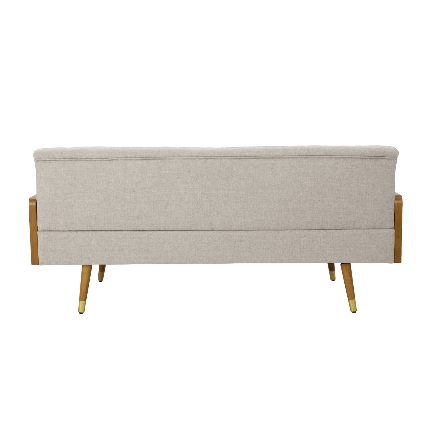 Christopher Knight Home Aidan Mid Century Modern Tufted Fabric Sofa, Beige - WoodArtSupply