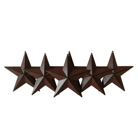 CVHOMEDECO. Country Rustic Antique Vintage Gifts Metal Barn Star Wall/Door Decor, 5-1/2 Inch, Set of 6. (Burgundy) CVHOMEDECO.