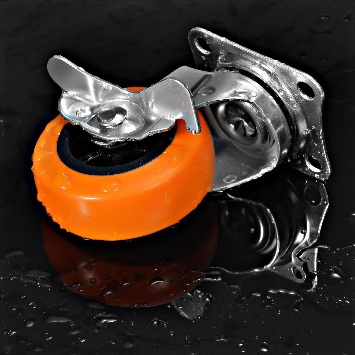 BOSGEOT Caster Wheels, 3 Inch Casters Set of 4, Heavy Duty Casters with Brake, Locking Casters with Polyurethane Wheels，Plate Swivel Casters Wheels for Furniture Carts,Workbench Casters BOSGEOT