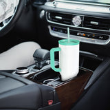 FECBK 40oz Sublimation Tumbler with Handle and Straw, Leak-Proof Insulated Tumblers Bulk Keeps Cold for 34 Hours, Stainless Steel Double Wall Vacuum Insulated Sublimation Blank, Mint, 4 Pack FECBK