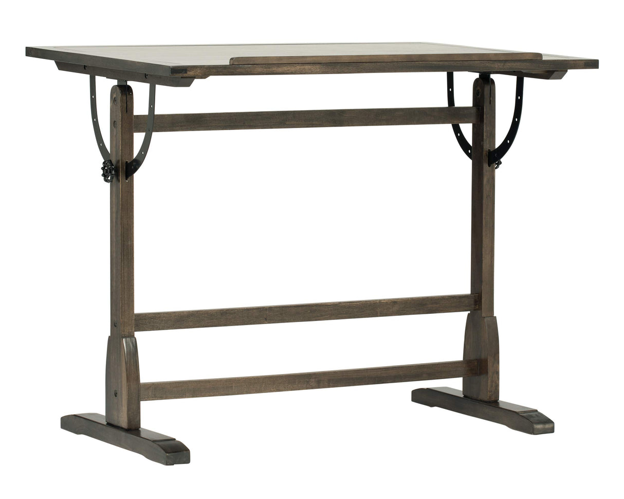 Studio Designs Vintage Drawing/Drafting Table with Pencil Ledge - 42" W x 30" D - Distressed Black - Adjustable Tilting Top SD STUDIO DESIGNS