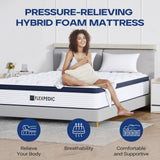 FLEXPEDIC 10" Twin Mattress, Memory Foam Hybrid Mattress with Space Cotton for Tight Sleep, Medium-Firm Cooling Mattress with Stronger Support, Motion Isolation &Pressure Relieving FLEXPEDIC