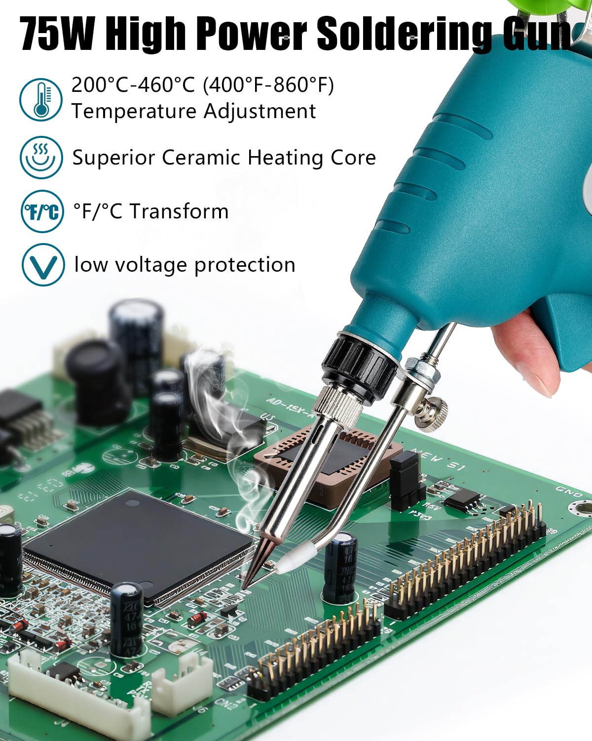 Cordless Soldering Iron Kit for Makita 18v LXT Battery,75W LED Digital Solder Iron Soldering Gun with 5pcs Tips,50g 0.04” Solder Wire for any Hobby Enthusiast (Battery not included) Taingwei