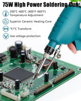 Cordless Soldering Iron Kit for Makita 18v LXT Battery,75W LED Digital Solder Iron Soldering Gun with 5pcs Tips,50g 0.04” Solder Wire for any Hobby Enthusiast (Battery not included) Taingwei