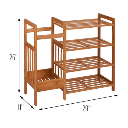 Honey-Can-Do SHO-02222 4-Tier Bamboo Entryway Organizer