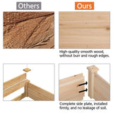 Topeakmart 8×4ft Horticulture Raised Garden Bed 93 x 48 x 10in Wooden Planting Box in Backyard/Patio Outdoor, Natural Wood 1 Topeakmart