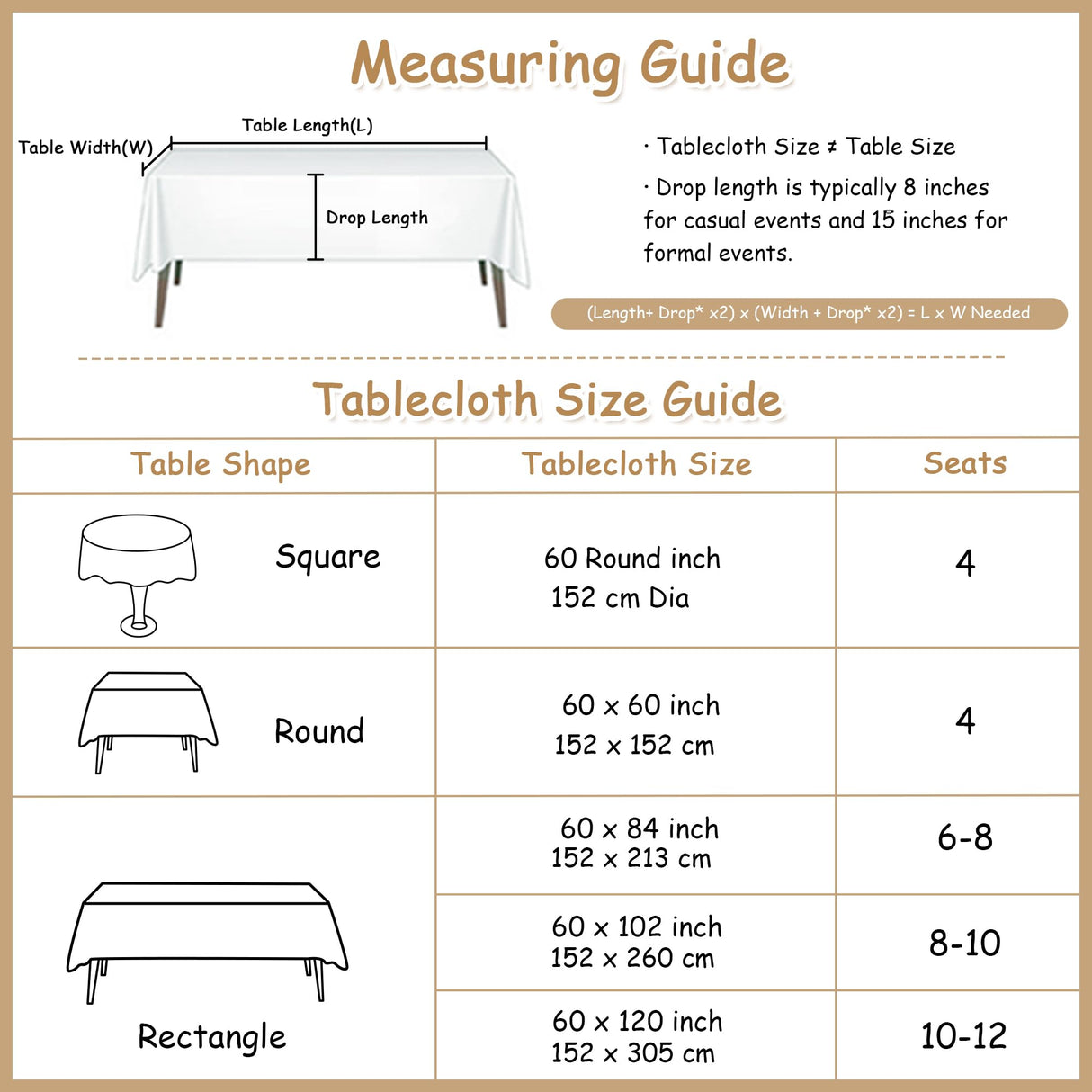 MYSKY HOME Table Cloth 60x84 in Rectangle Table, Heavy Duty Cotton Tassel Linen Look Waterproof Tablecloths Farmhouse Tablecloth, Wrinkle Free Table Cover with Beige Tassels for Kitchen Dining, Party MYSKY HOME