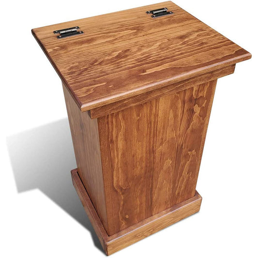 Peaceful Classics Wood Garbage Bin Cabinet - Wooden Trash Can w/Hidden Design, Stylish Kitchen Garbage Can, Amish Made Cabinet Hidden Trash Can, Handmade Waste Bin Cabinet Storage (Cherry) - WoodArtSupply